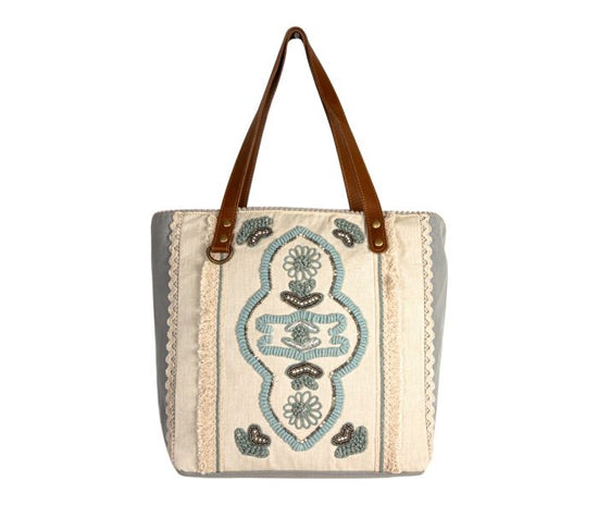 Load image into Gallery viewer, Myra Willow Stream Embroidered Tote Bag - The Street Boutique 
