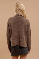 Mocha Turtleneck Sweater - The Street Boutique 