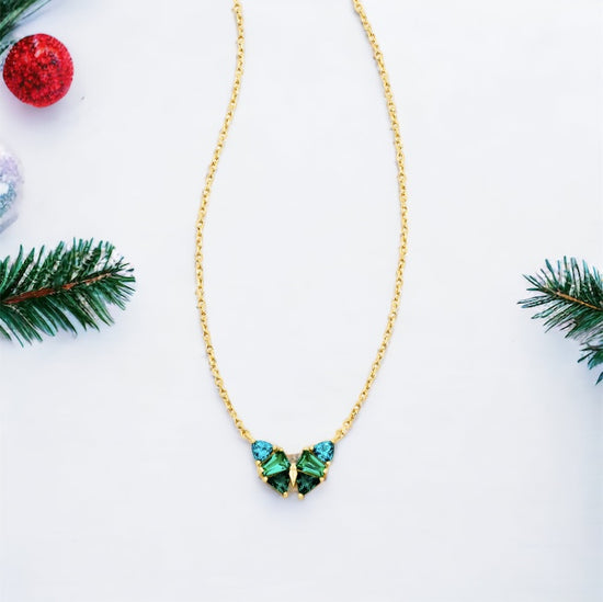 Blair Gold Butterfly Small Short Pendant Necklace in Green Mix | KENDRA SCOTT - The Street Boutique 