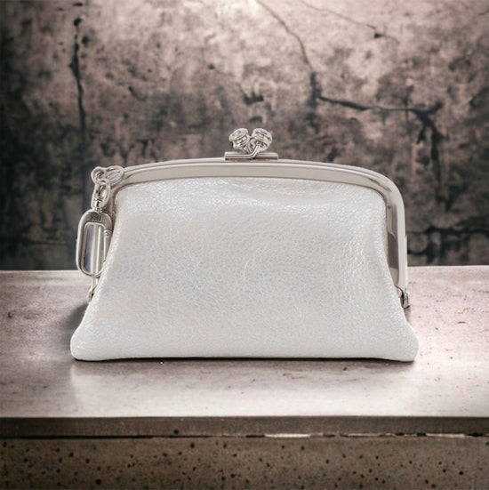 Cheer Frame Pouch by HOBO in Silver - The Street Boutique 