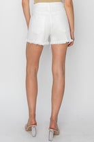 White High Rise Tummy Control Shorts - The Street Boutique 