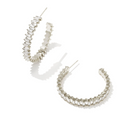 Juliette Silver Hoop Earrings in White Crystal | KENDRA SCOTT - The Street Boutique 
