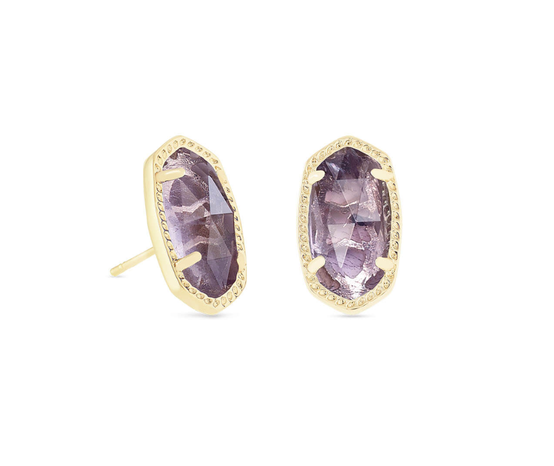 Ellie Gold Stud Earrings In Amethyst | KENDRA SCOTT - The Street Boutique 