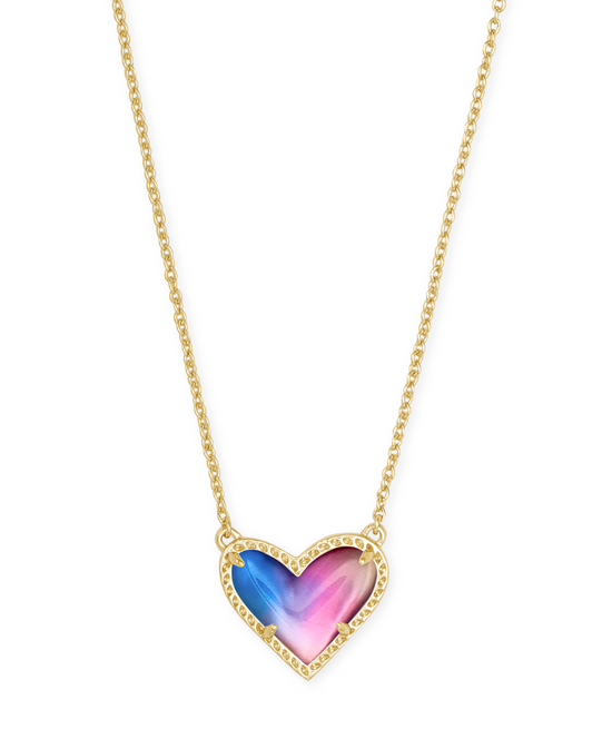 Ari Heart Gold Pendant Necklace in Watercolor Illusion | KENDRA SCOTT - The Street Boutique 