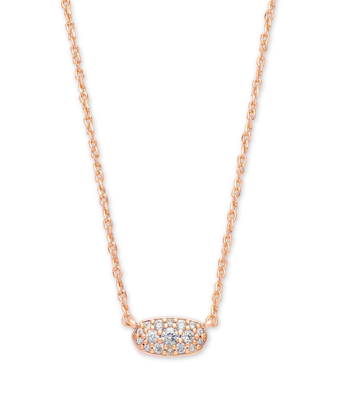 Load image into Gallery viewer, Grayson Rose Gold Pendant Necklace in White Crystal | KENDRA SCOTT - The Street Boutique 
