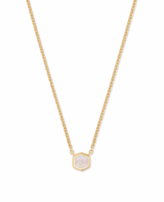Davie 18k Gold Vermeil Pendant Necklace in Rainbow Moonstone | KENDRA SCOTT - The Street Boutique 