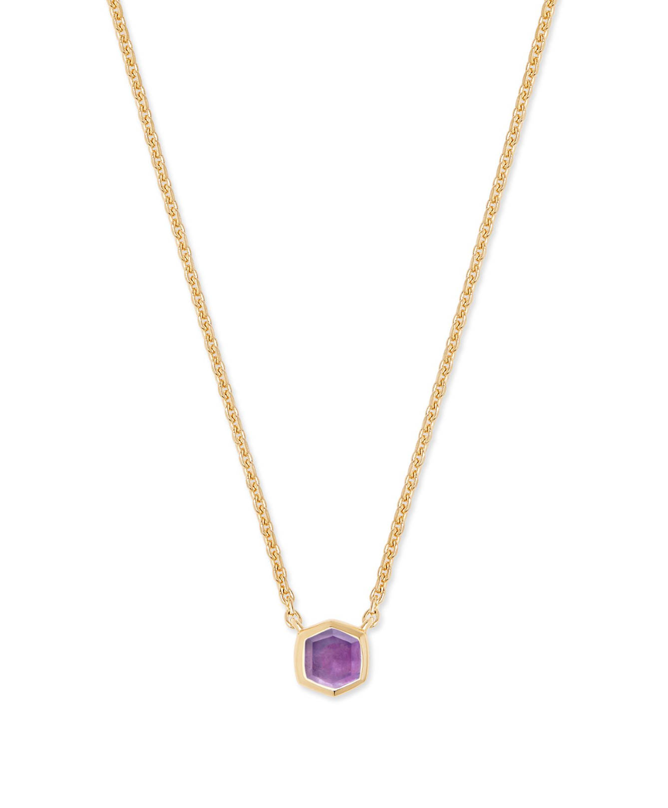 Davie 18k Gold Vermeil Pendant Necklace in Amethyst | KENDRA SCOTT - The Street Boutique 