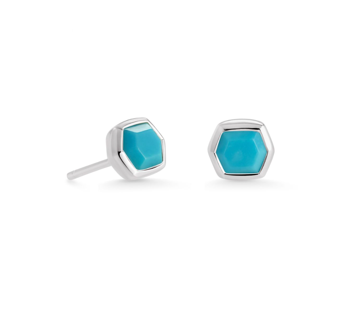Load image into Gallery viewer, Davie Sterling Silver Stud Earrings in Turquoise | KENDRA SCOTT - The Street Boutique 
