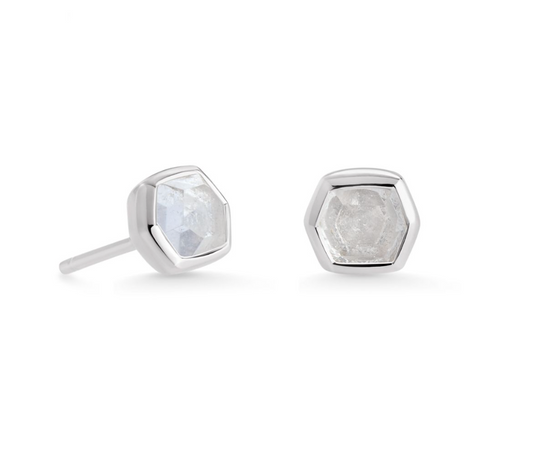 Davie Sterling Silver Stud Earrings in Rock Crystal | KENDRA SCOTT - The Street Boutique 