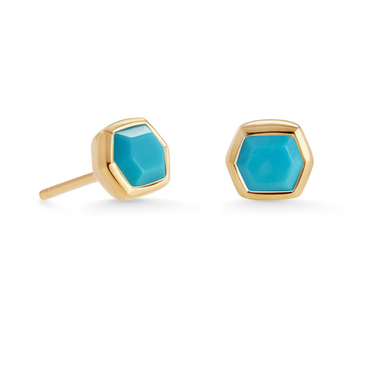 Davie 18k Gold Vermeil Stud Earrings in Turquoise | KENDRA SCOTT - The Street Boutique 