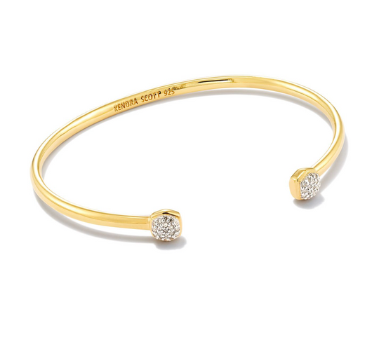 Load image into Gallery viewer, Davie 18k Yellow Gold Vermeil Double Diamond Cuff Bracelet in White Diamond | KENDRA SCOTT - The Street Boutique 
