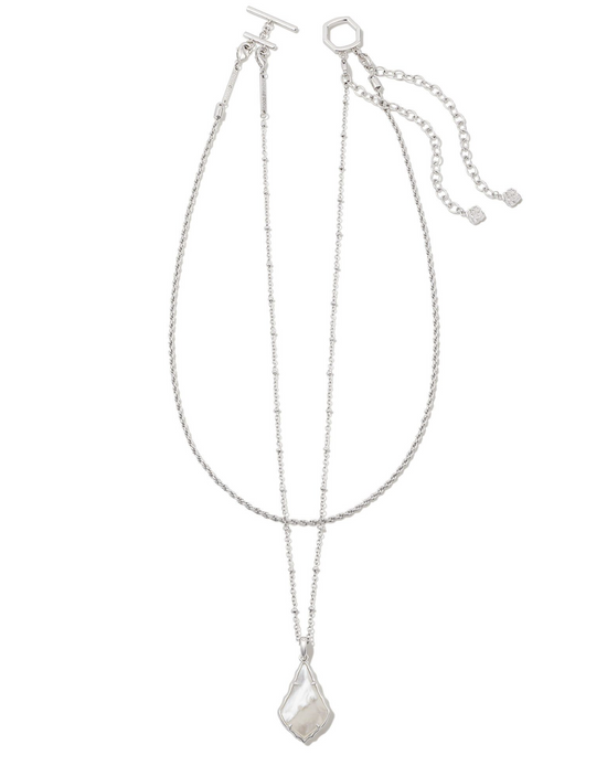 Faceted Alex Silver Convertible Necklace in Ivory Illusion | KENDRA SCOTT - The Street Boutique 