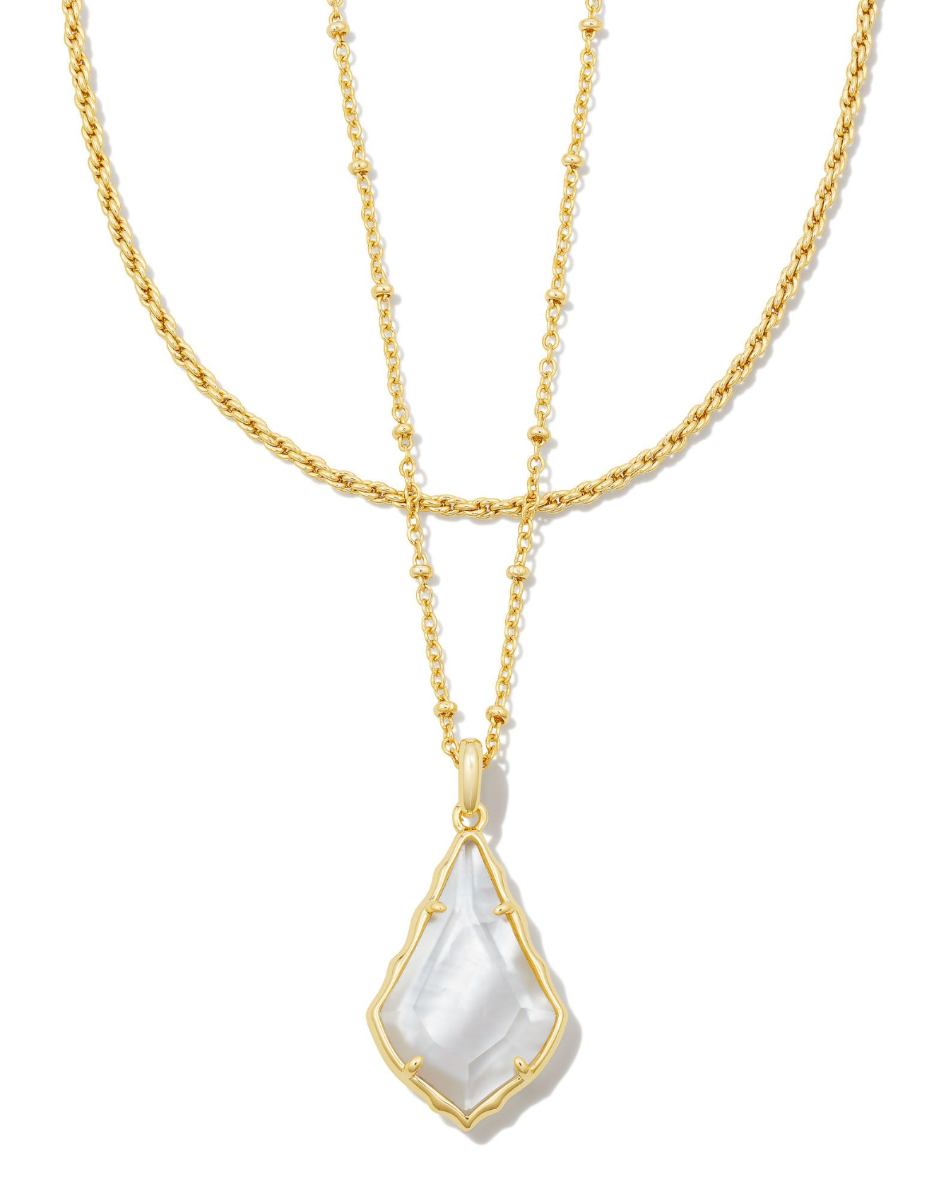 Faceted Alex Gold Convertible Necklace in Ivory Illusion | KENDRA SCOTT - The Street Boutique 