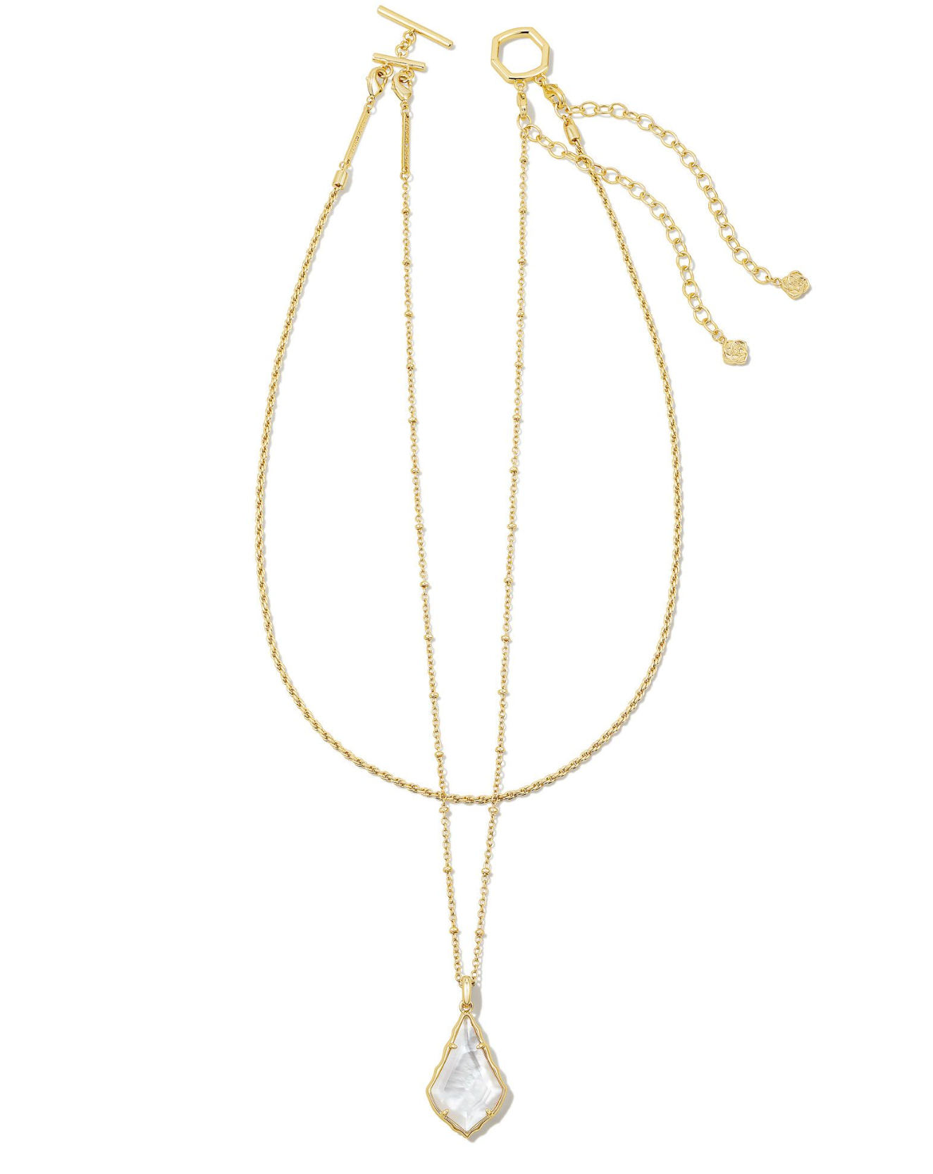 Load image into Gallery viewer, Faceted Alex Gold Convertible Necklace in Ivory Illusion | KENDRA SCOTT - The Street Boutique 
