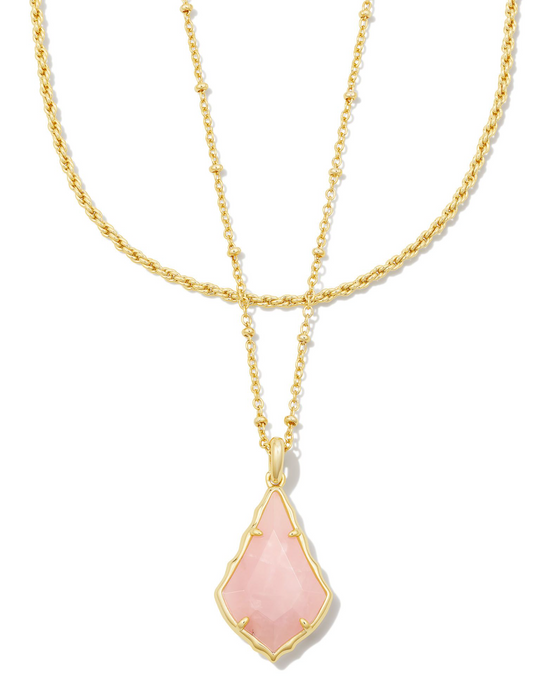 Faceted Alex Gold Convertible Necklace in Rose Quartz | KENDRA SCOTT - The Street Boutique 