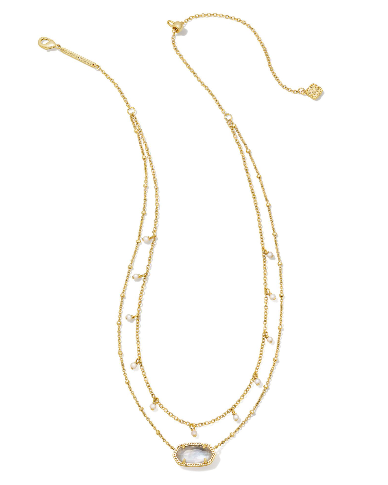 Load image into Gallery viewer, Elisa Gold Pearl Multi Strand Necklace in Ivory Mother-of-Pearl | KENDRA SCOTT - The Street Boutique 
