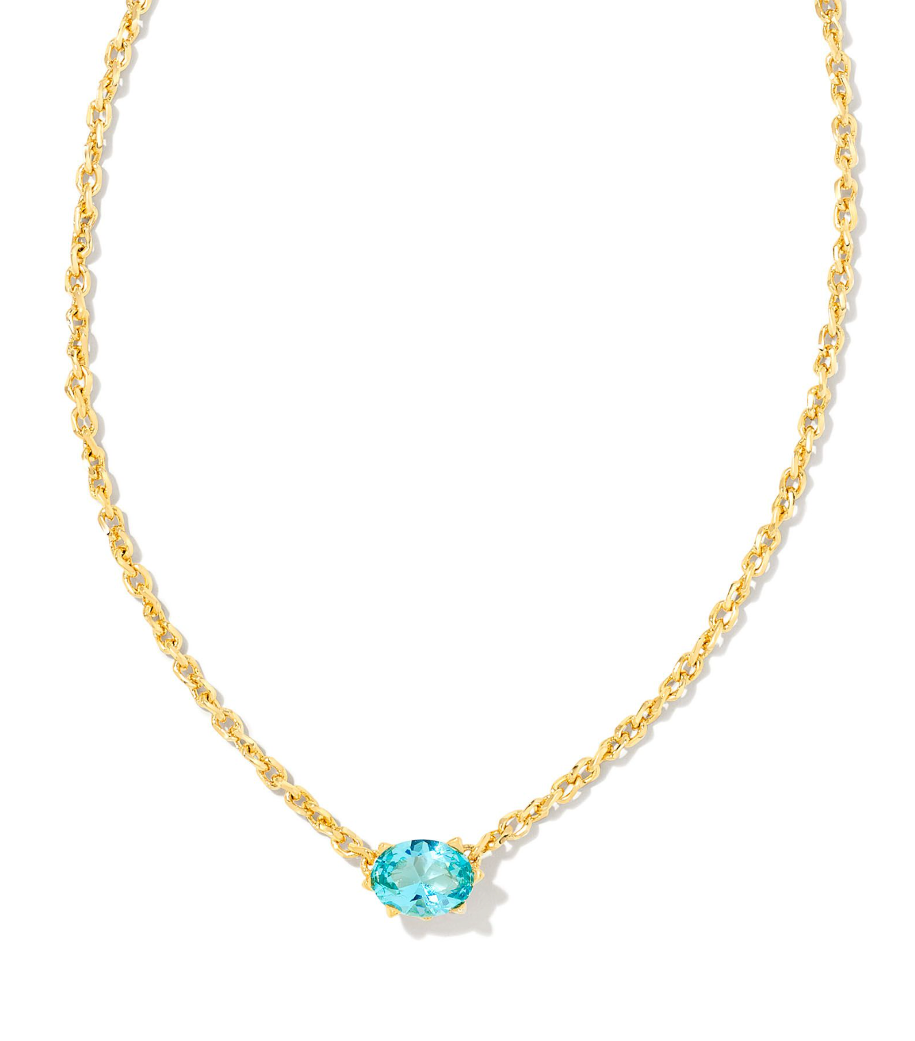 Cailin Gold Pendant Necklace in Aqua Crystal | KENDRA SCOTT - The Street Boutique 