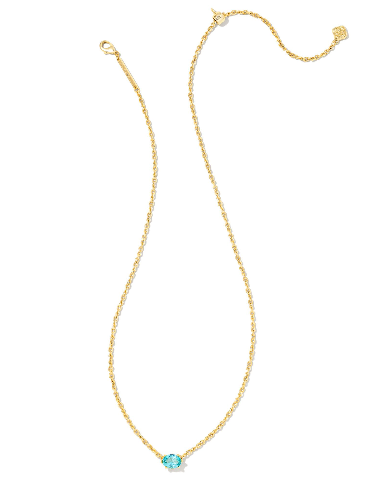 Cailin Gold Pendant Necklace in Aqua Crystal | KENDRA SCOTT - The Street Boutique 