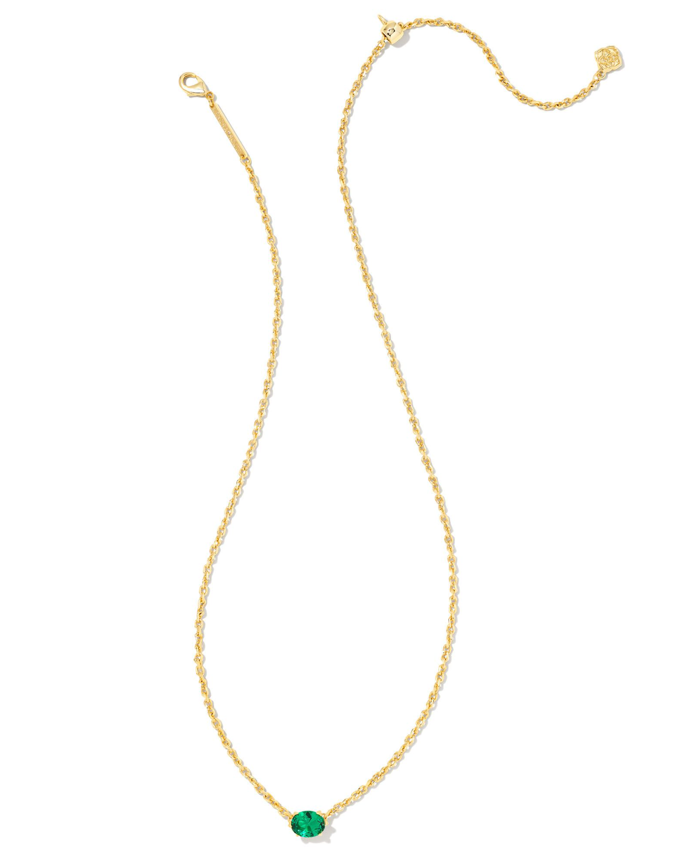 Load image into Gallery viewer, Cailin Gold Pendant Necklace in Green Crystal | KENDRA SCOTT - The Street Boutique 
