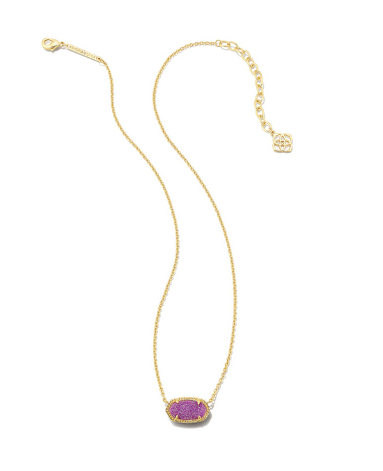 Load image into Gallery viewer, Elisa Gold Pendant Necklace in Mulberry Drusy | KENDRA SCOTT - The Street Boutique 
