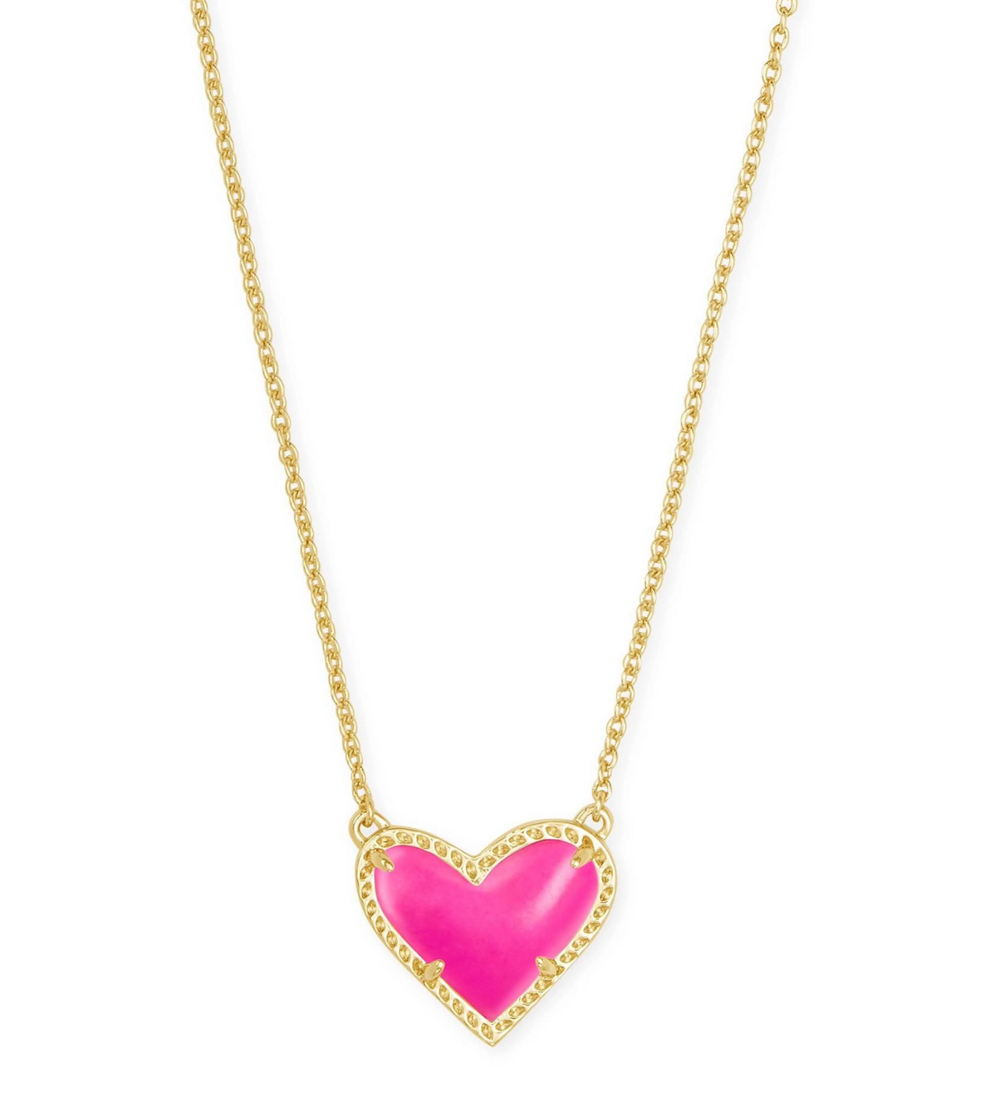 Load image into Gallery viewer, Ari Heart Gold Pendant Necklace in Magenta | KENDRA SCOTT - The Street Boutique 
