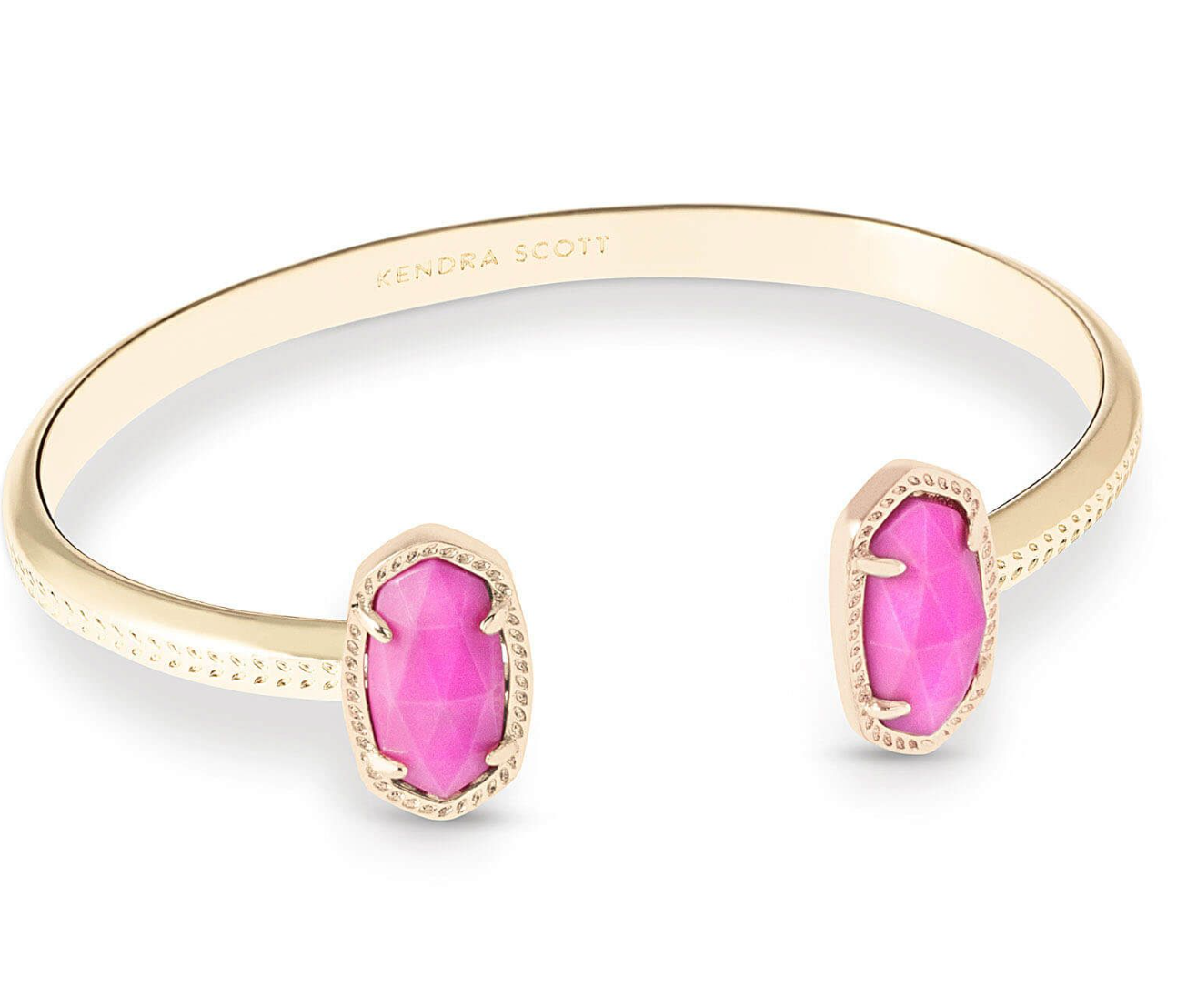 Elton Gold Cuff Bracelet in Magenta | KENDRA SCOTT - The Street Boutique 