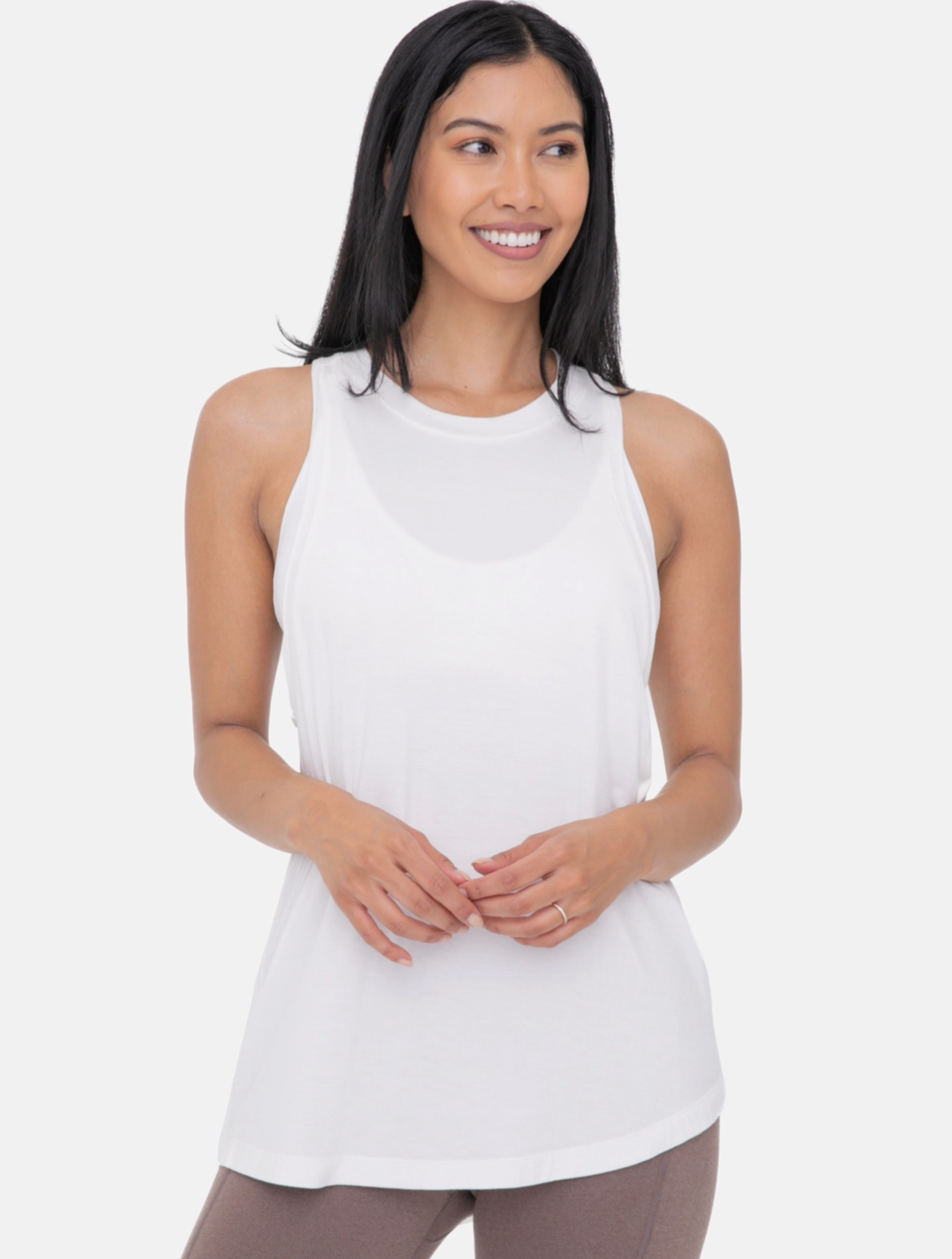 Raw Edge Flow Tank in White - The Street Boutique 