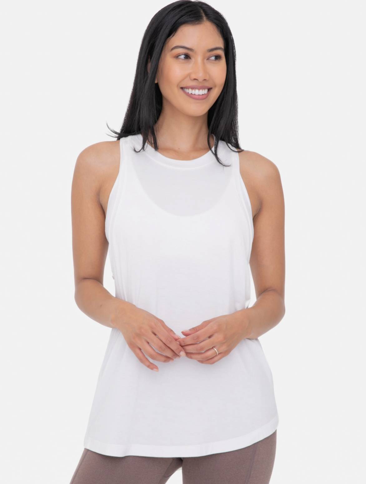 Load image into Gallery viewer, Raw Edge Flow Tank in White - The Street Boutique 
