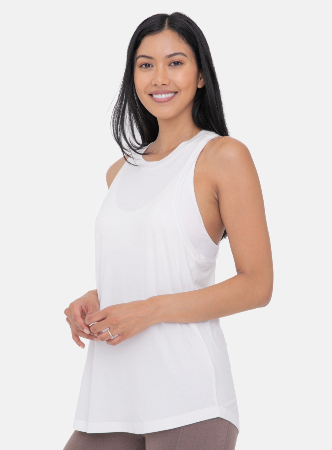 Raw Edge Flow Tank in White - The Street Boutique 