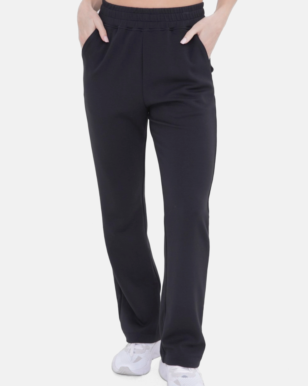 Modal Blend High-Waist Pants in Black - The Street Boutique 