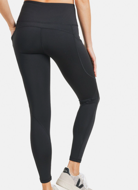 Essential High-Waist Panel Leggings in Black - The Street Boutique 
