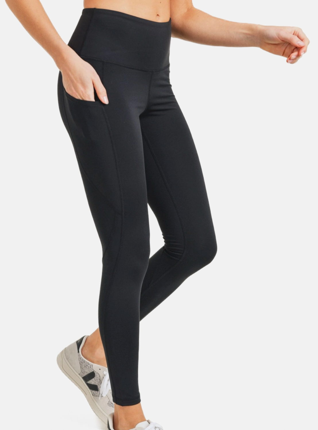 Essential High-Waist Panel Leggings in Black - The Street Boutique 