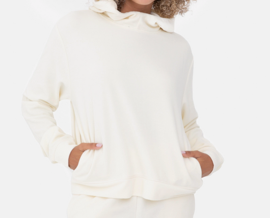 Load image into Gallery viewer, Comfort Blend Fleece Hoodie in Cream - The Street Boutique 
