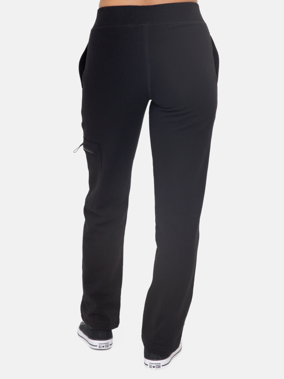 Brushed Fleece Cargo Lounge Pant in Black - The Street Boutique 