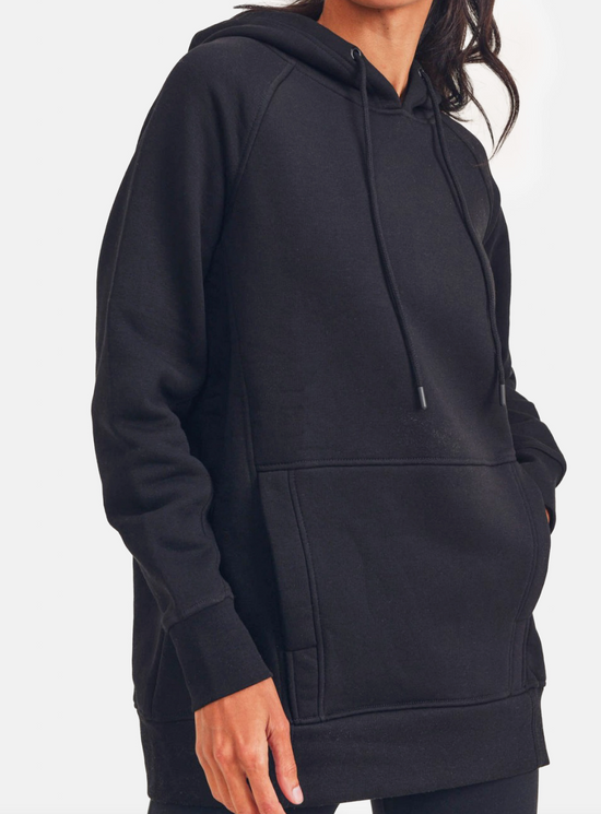 Oversized Hoodie Pullover in Black - The Street Boutique 