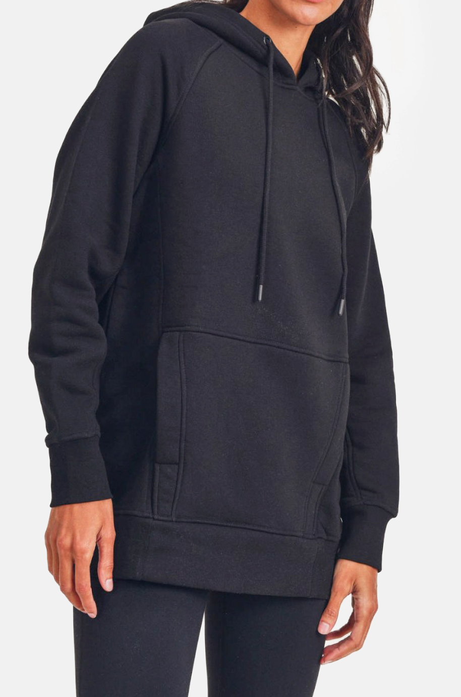 Oversized Hoodie Pullover in Black - The Street Boutique 