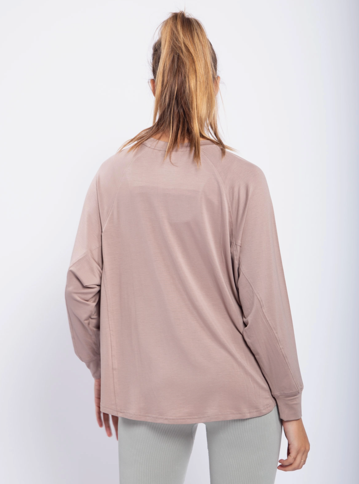 Tencel Notched Flow Top in Nude - The Street Boutique 