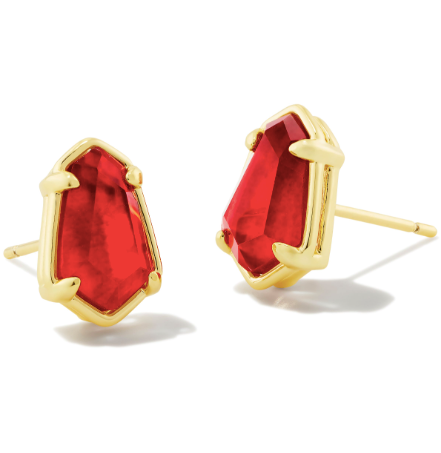 Load image into Gallery viewer, Alexandria Gold Stud Earrings in Cranberry Illusion| KENDRA SCOTT - The Street Boutique 
