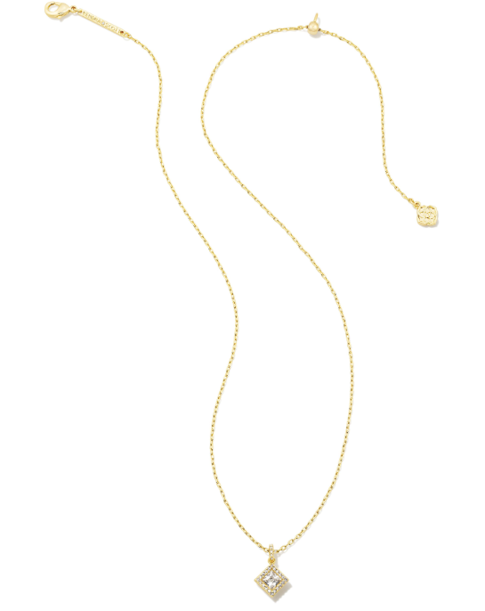 Gracie Gold Short Pendant Necklace in White Crystal | KENDRA SCOTT - The Street Boutique 