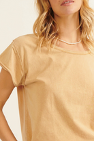 Short Sleeve Mineral Wash T-Shirt in Tan - The Street Boutique 
