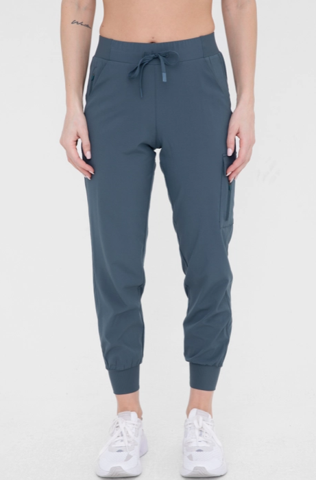 High Waisted Active Joggers in Midnight Navy - The Street Boutique 