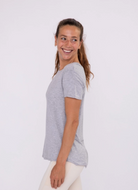 Short Sleeve High-Low Top in Heather Grey - The Street Boutique 