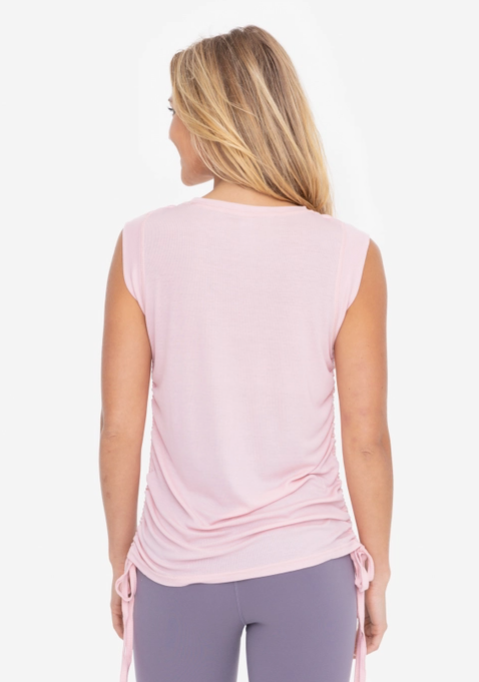 Side Cinch Tank Top in Rose - The Street Boutique 
