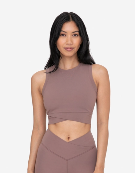 Venice Crossover Active Tank in Deep Taupe - The Street Boutique 