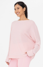 Waffle Ribbed Pullover in Rose - The Street Boutique 