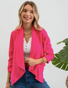 Solid Fuchsia Blazer - The Street Boutique 