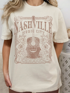 Nashville Music City T-Shirt in Vintage White - The Street Boutique 