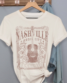 Nashville Music City T-Shirt in Vintage White - The Street Boutique 