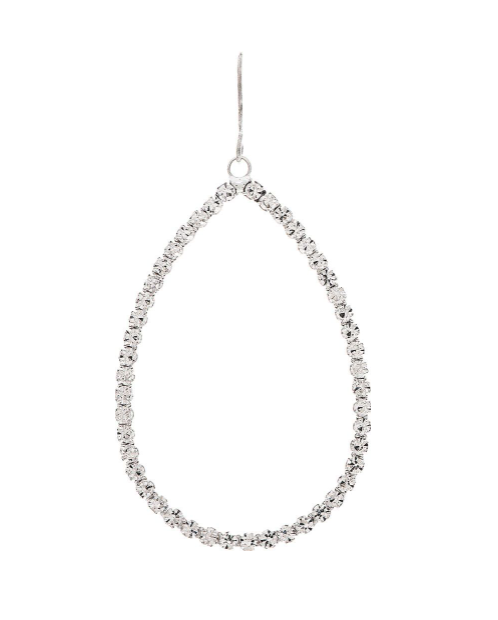 Pave Crystal Teardrop Earrings in Silver - The Street Boutique 