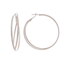 Double Wire Hoop Earring in Silver - The Street Boutique 